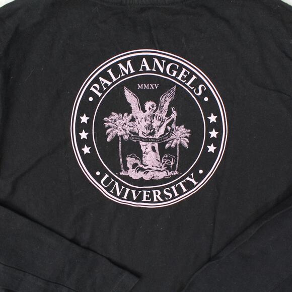 Palm Angels College University Shirt Womens Large Black Pink Logo Streetwear - Picture 5 of 6